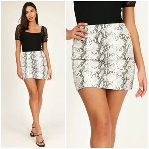 Snakeskin leather skirt